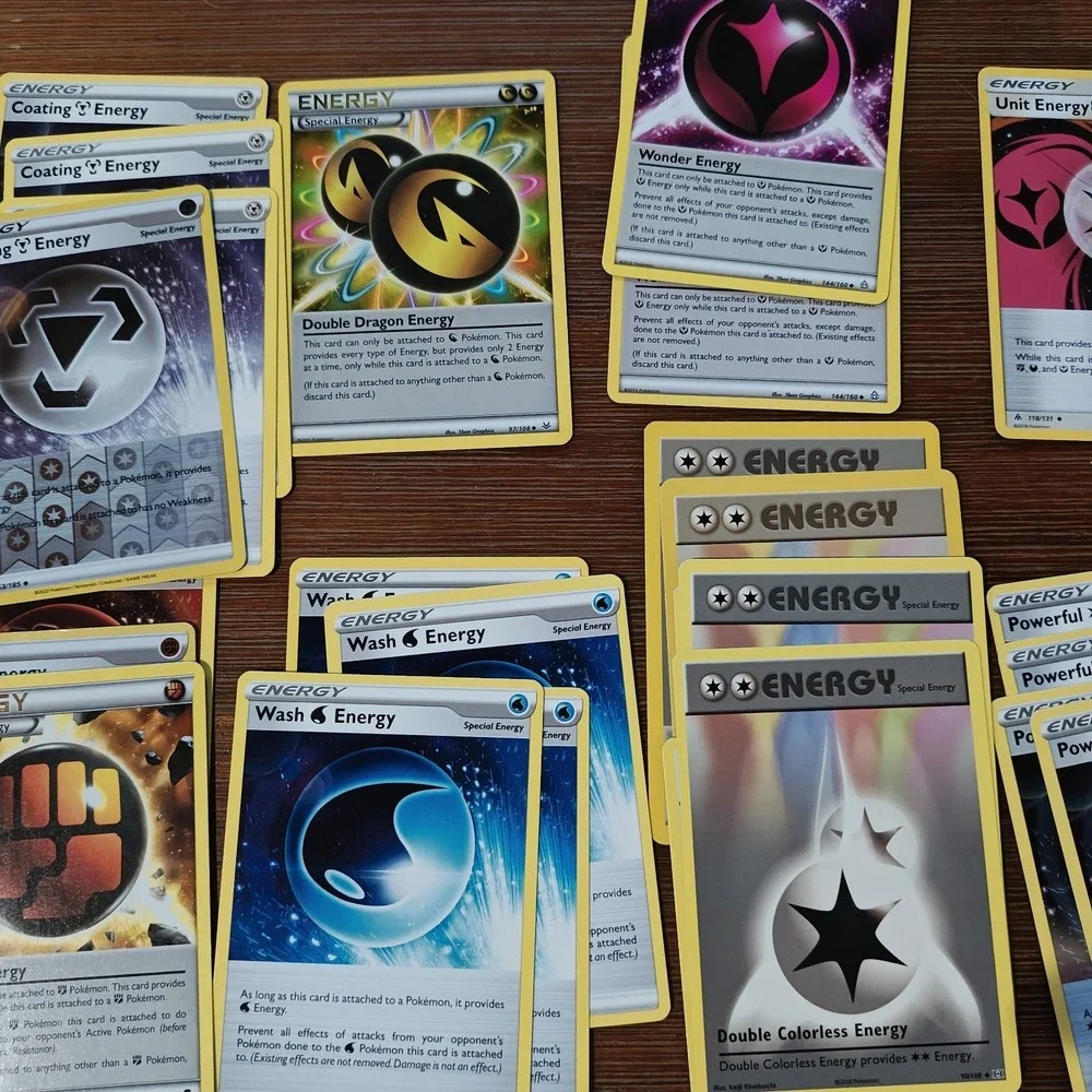 Lot of 57 Pokemon Special Energy Cards and 35 Holo Foil Energy Card Heat Strong